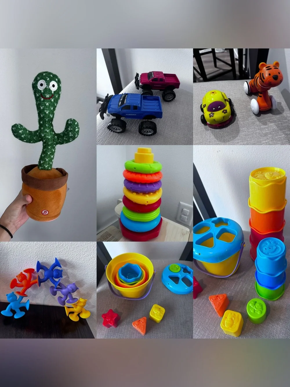 Colorful Kids Stacking Ring and Shape Sorter Toy Set - Multicolor